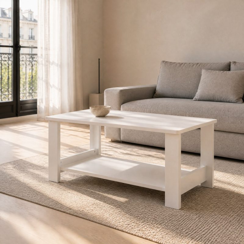 Table basse blanche Touraine