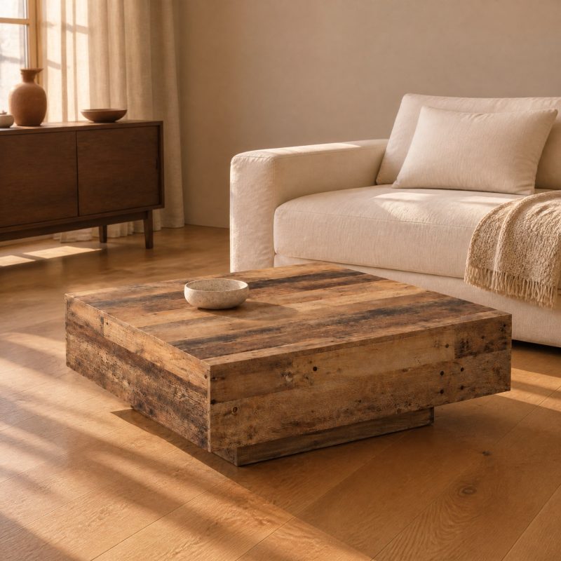 Table basse bois brut Larzac