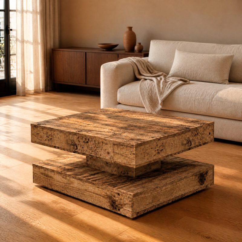 Table basse bois vieilli Cevennes