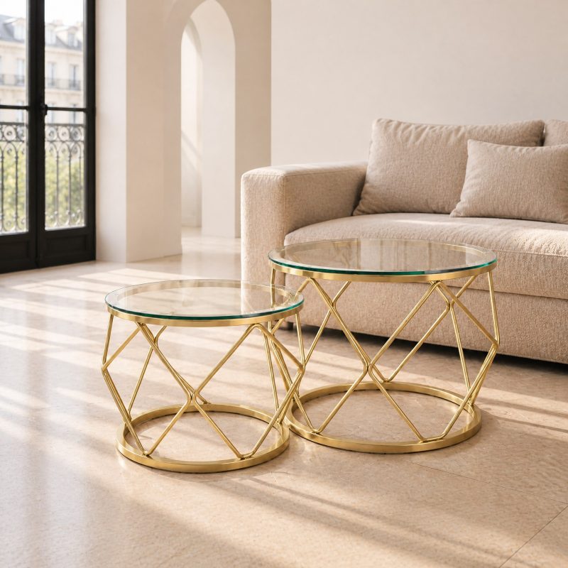 Table basse gigogne verre Zephyr