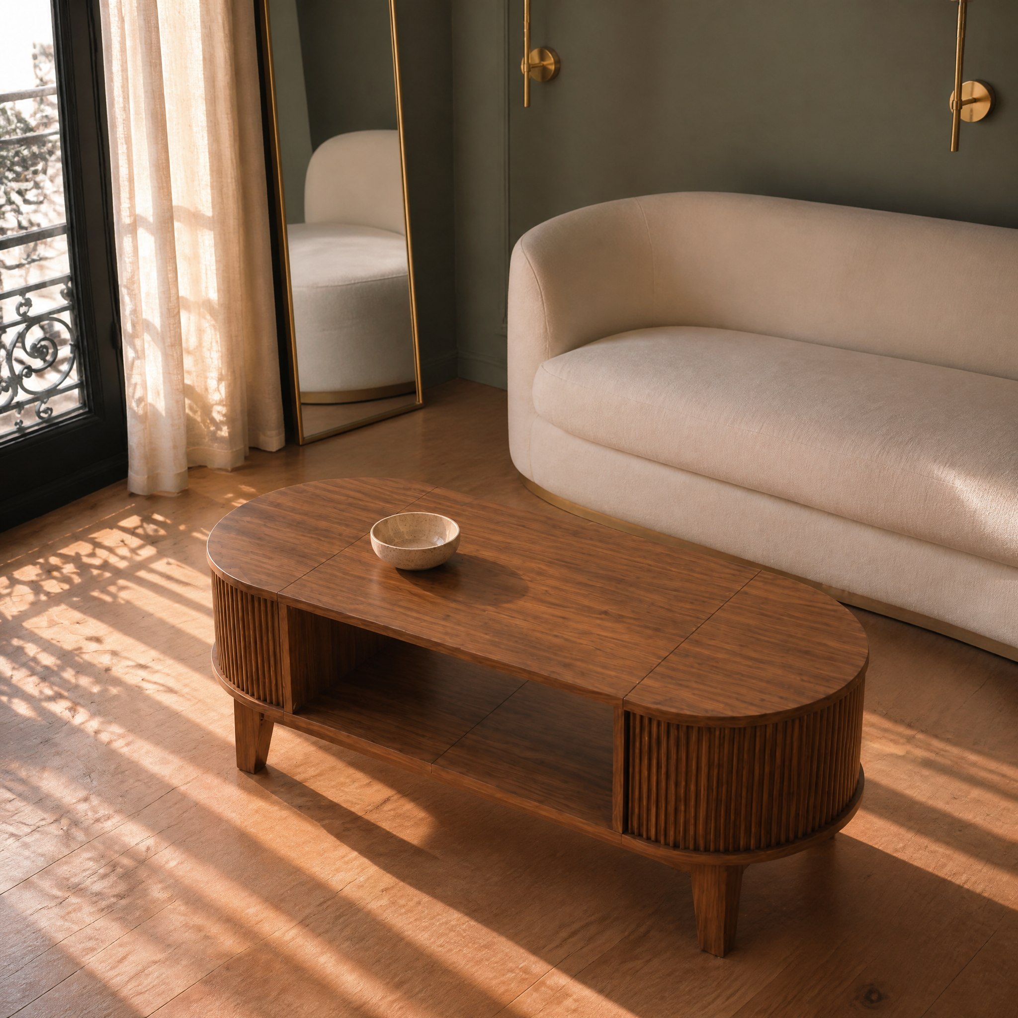 Table basse noyer de 100 x 50 x 40,5 cm