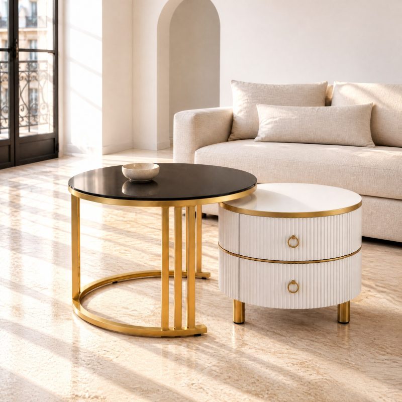 Table basse verre fumé Echo