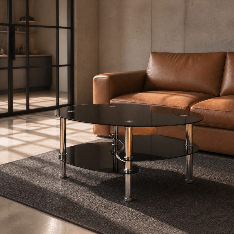 Table basse verre noir Onyx